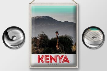 Signe en étain voyage 30x40cm, Kenya, afrique de l'est, girafe, nature sauvage 2
