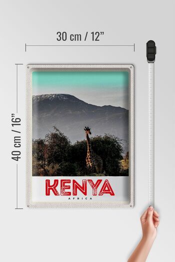 Signe en étain voyage 30x40cm, Kenya, afrique de l'est, girafe, nature sauvage 4