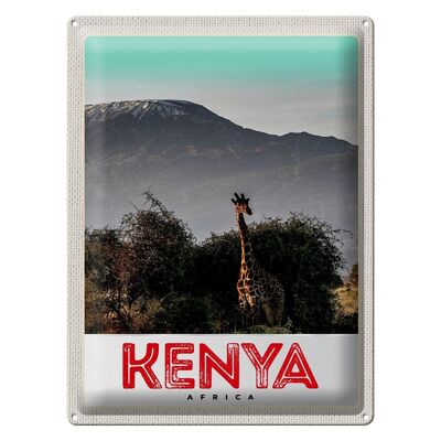 Blechschild Reise 30x40cm Kenia Ostafrika Giraffe Wildnis Natur
