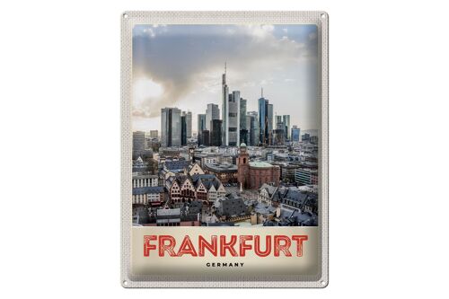 Blechschild Reise 30x40cm Frankfurt Stadt Hochhäuser Altstadt