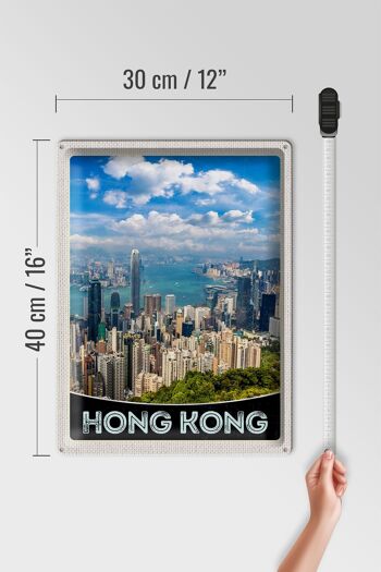 Panneau de voyage en étain, 30x40cm, gratte-ciel de la ville de Hong Kong, gratte-ciel 4