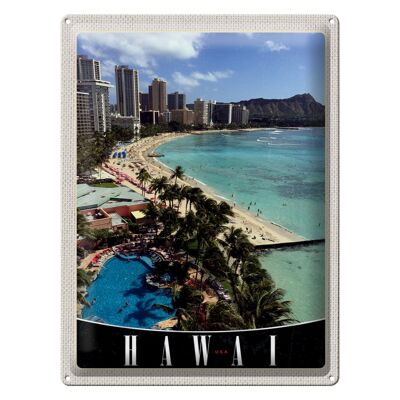 Targa in metallo da viaggio 30x40 cm Hawaii Island America USA Vacation Beach