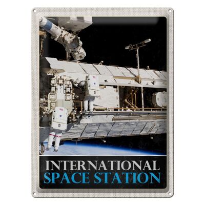 Blechschild Reise 30x40cm Weltraum International Space Station