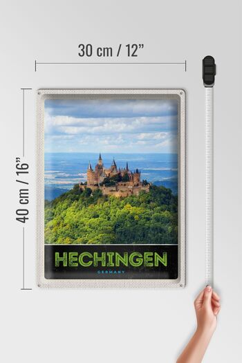 Panneau en étain voyage 30x40cm, vue sur Hechingen, château de Hohenzollern 4