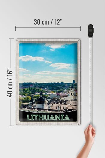 Panneau en étain voyage 30x40cm, vue sur la visite de la ville de vacances en Lituanie 4