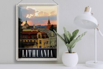 Panneau de voyage en étain, 30x40cm, peinture de bâtiment de lituanie 3