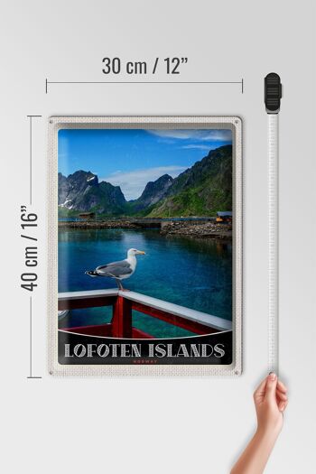 Panneau de voyage en étain, 30x40cm, île Lofoten, norvège, maison fluviale 4