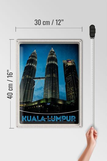Panneau de voyage en étain, 30x40cm, gratte-ciel de Kuala Lumpur, malaisie 4