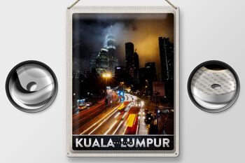 Signe en étain voyage 30x40cm, Kuala Lumpur, malaisie, nuit d'asie 2