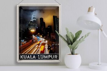 Signe en étain voyage 30x40cm, Kuala Lumpur, malaisie, nuit d'asie 3