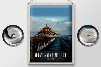 Plaque en tôle voyage 30x40cm, château du Mont Saint Michel, France 2