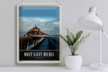 Plaque en tôle voyage 30x40cm, château du Mont Saint Michel, France 3