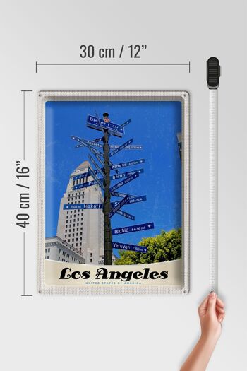 Panneau de voyage en étain, 30x40cm, Los Angeles, états-unis, amérique, Sister Citis 4