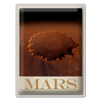 Metal sign travel 30x40cm Mars space print red planet