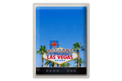 Blechschild Reise 30x40cm Las Vegas Nevada Amerika USA Casino