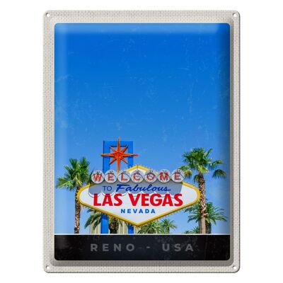 Targa in metallo da viaggio 30x40 cm Las Vegas Nevada America USA Casinò