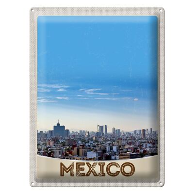 Targa in metallo da viaggio 30x40 cm Veduta del Messico America USA Vacanze