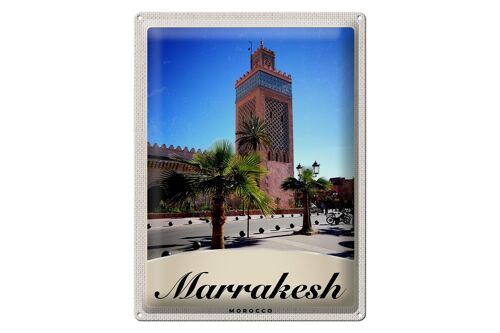 Blechschild Reise 30x40cm Marrakesch Marokko Kultur Moschee