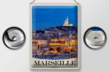 Signe en étain voyage 30x40cm Marseille France nuit d'église 2