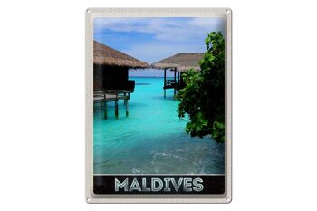 Signe en étain voyage 30x40cm, Maldives, île d'amérique, soleil de mer 1