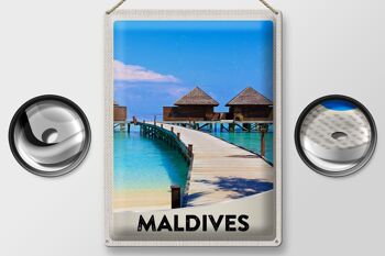 Signe en étain voyage 30x40cm, Maldives, île, Amérique, vacances, mer 2