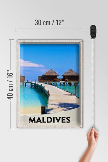 Signe en étain voyage 30x40cm, Maldives, île, Amérique, vacances, mer 4