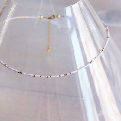 Miyuki necklace white/gold