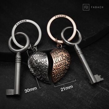 Porte-clés "Puzzle coeur" - cadeau partenaire romantique - un coeur deux pendentif pour couples copines soeurs 7