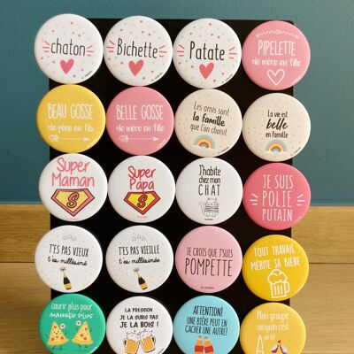 Pack of 65 Made In France bottle opener magnets + its counter display. gifts for the whole family and happy hour