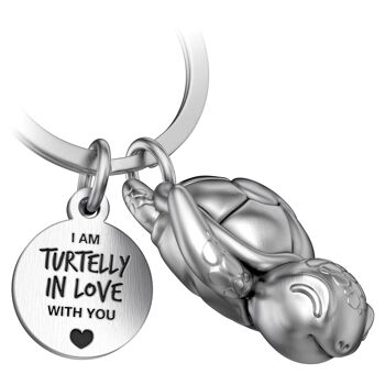 Porte-clés tortue "Turtelly in Love" "Snappy" avec gravure - compagnon porte-bonheur affectueux 1