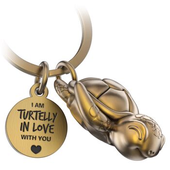 Porte-clés tortue "Turtelly in Love" "Snappy" avec gravure - compagnon porte-bonheur affectueux 3