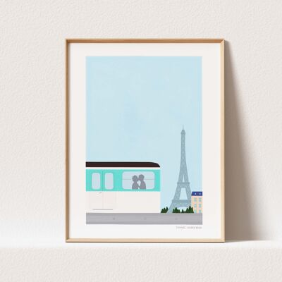Affiche "LOVE IN PARIS" - A3