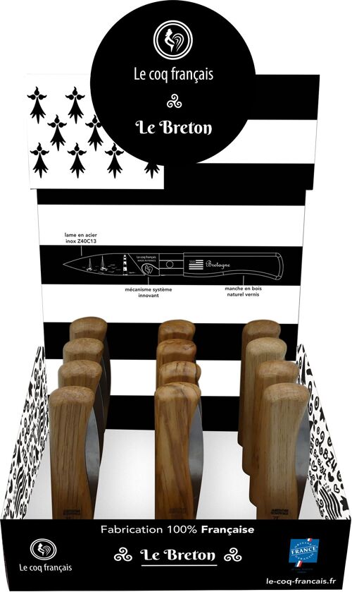 Présentoir - Couteaux de poche Virole Lock - Le Breton