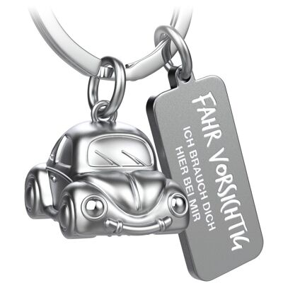"Car" miniature car keychain - sweet lucky charm for car drivers - with engraving "Drive carefully"