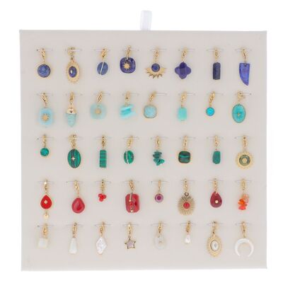 Kit of 40 stainless steel charms - multi-color gold - free display