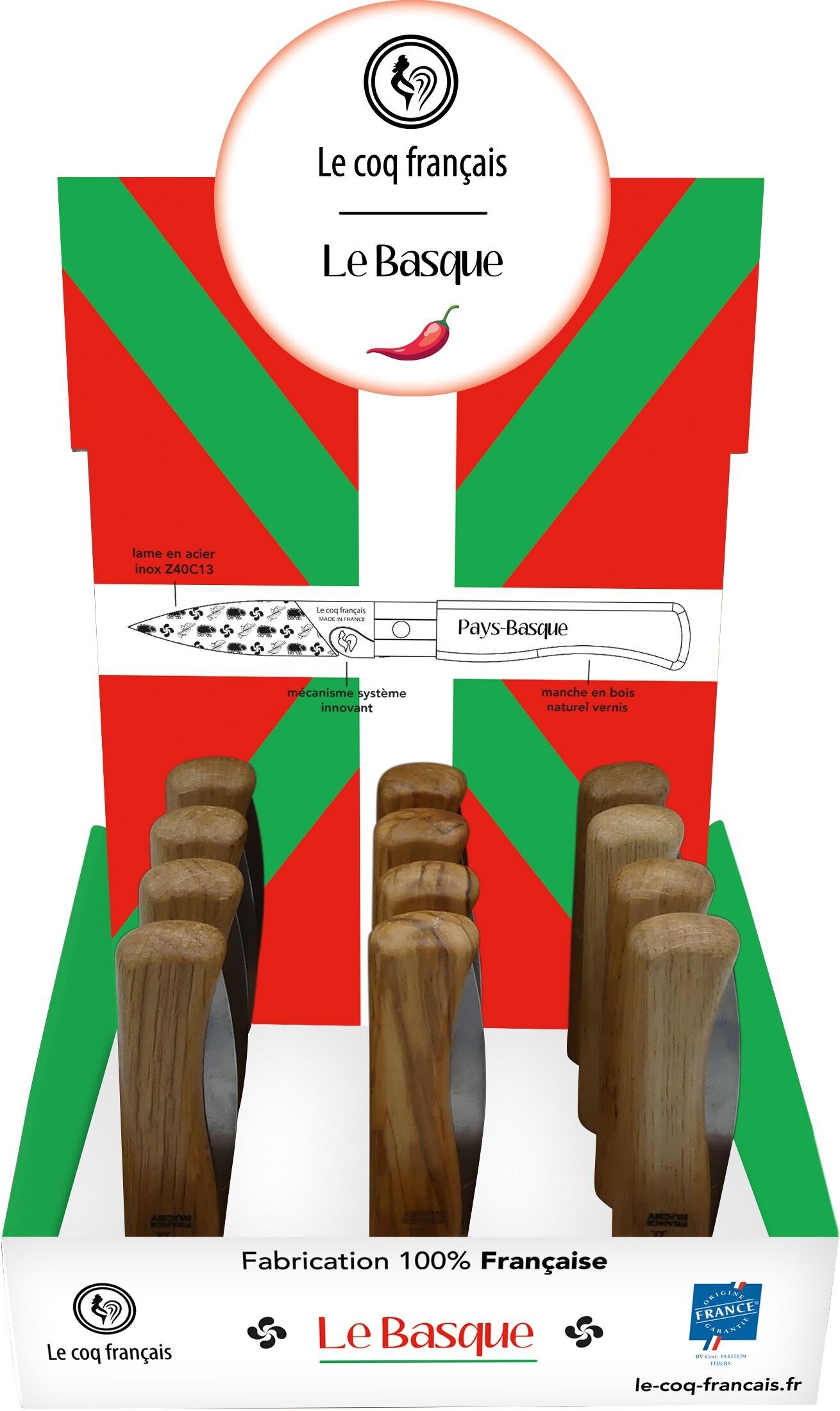 Display - Virole Lock pocket knives - Le Basque