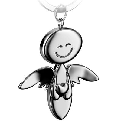 "Smile" with heart - guardian angel keychain - angel lucky charm