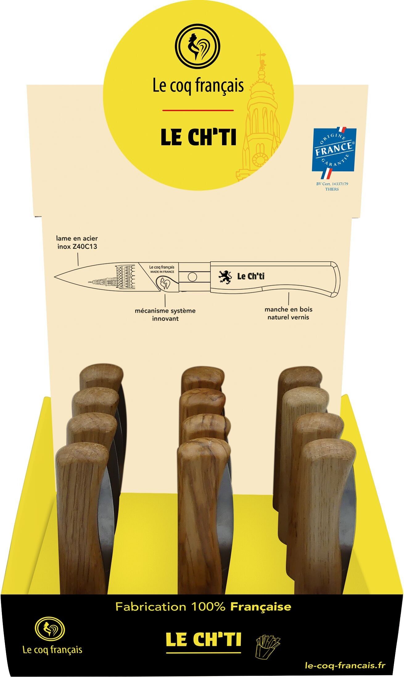 Display - Virole Lock pocket knives - Le Ch'ti