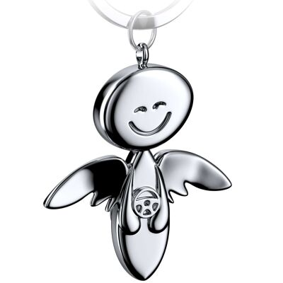 "Smile" with steering wheel - guardian angel keyring - angel lucky charm