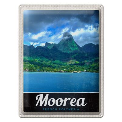 Cartel de chapa Travel 30x40cm Moorea, Isla de la Polinesia Francesa