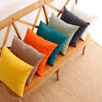 Square cushion with removable cover, 100% cotton, 19 colors, PANAMA collection