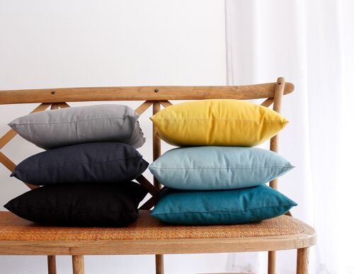 Coussin carré déhoussable, 100% coton, 19 coloris, collection PANAMA