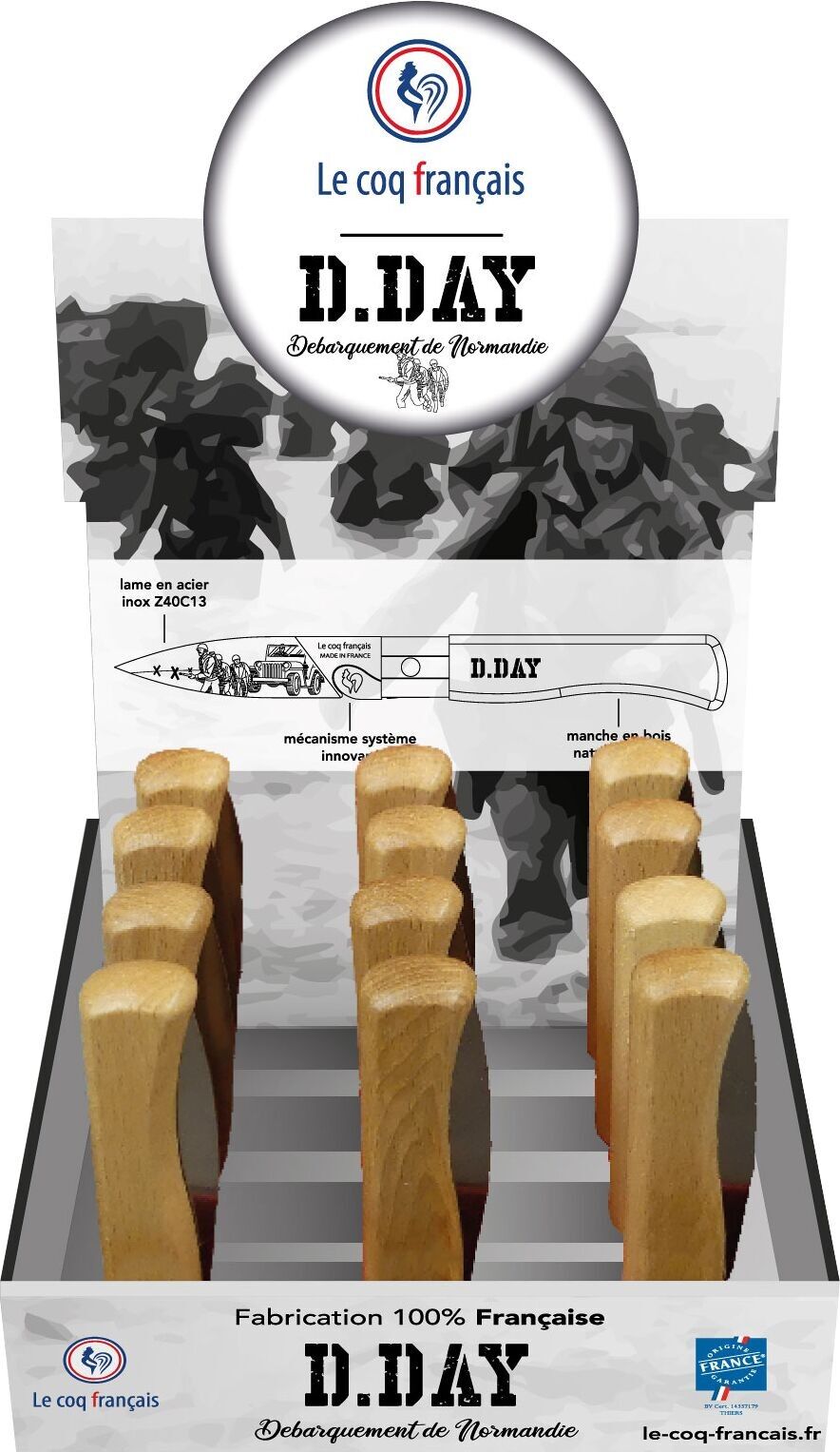 Display - Virole Lock pocket knives - D.day