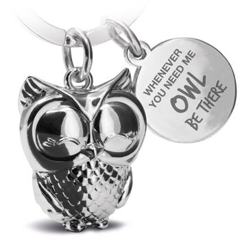 "Owl be There" porte-clés hibou "Owly" avec gravure - joli porte-bonheur hibou 2