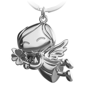 Porte-clés ange gardien "Lucky" - porte-bonheur ange - ange porte-bonheur avec feuille de trèfle 3