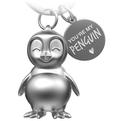 Porte-clés pingouin "Tu es mon pingouin" "Frosty" avec gravure - joli porte-bonheur pingouin comme cadeau pour les partenaires