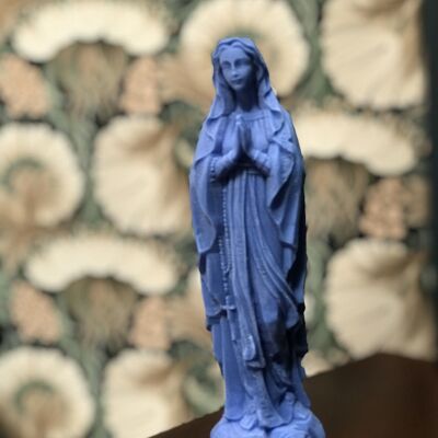 Madonna (Vergine Maria) in cera blu elettrico