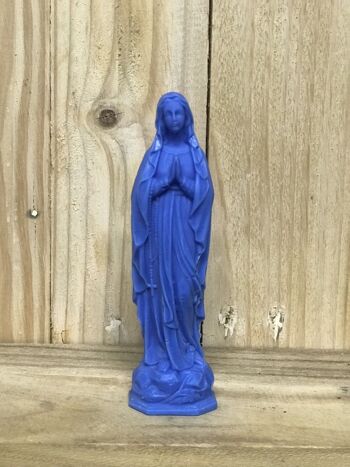 Madone (vierge Marie) en cire coloris Bleu électique 3