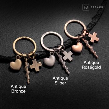 Porte-clés "Bâton d'Asclépios" avec croix médicale et cœur - Bâton d'Asclépios en cadeau pour médecin, infirmière, infirmière 7