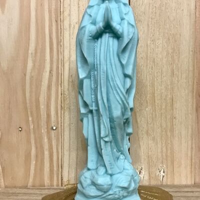 Madonna (Vergine Maria) in cera color turchese